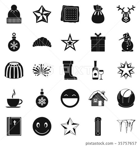 Christmas icons set, simple style Christmas icons set, simple style 35757657