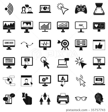Internet icons set, simple style 35757743