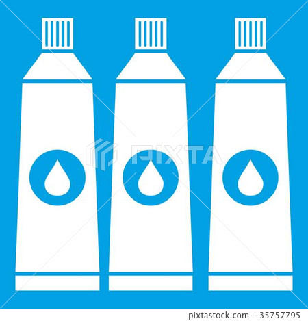 Three tubes with paint icon white 35757795
