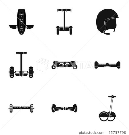 Segway icon set, simple style Segway icon set, simple style 35757798
