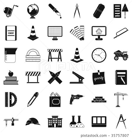 Compass icons set, simple style 35757807