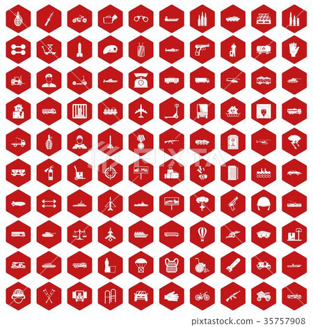 100 burden icons hexagon red 35757908