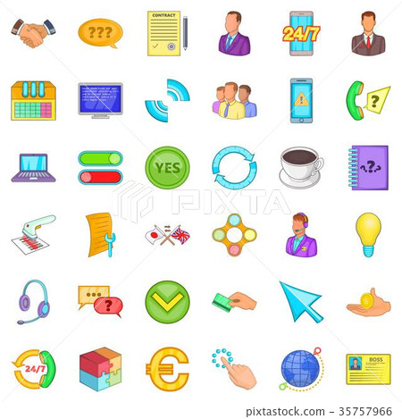 Good connection icons set, cartoon style Good connection icons set, cartoon style 35757966