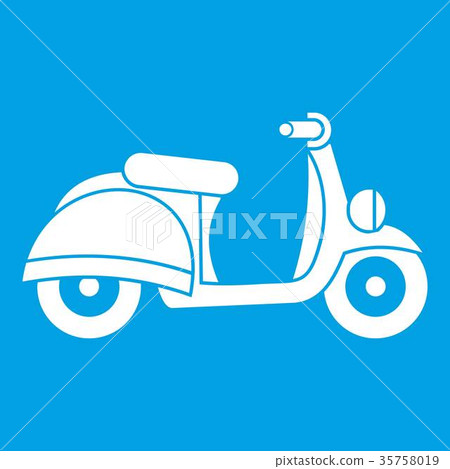 Motorbike icon white Motorbike icon white 35758019