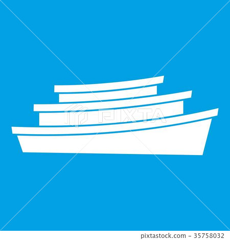 Wooden boat icon white 35758032