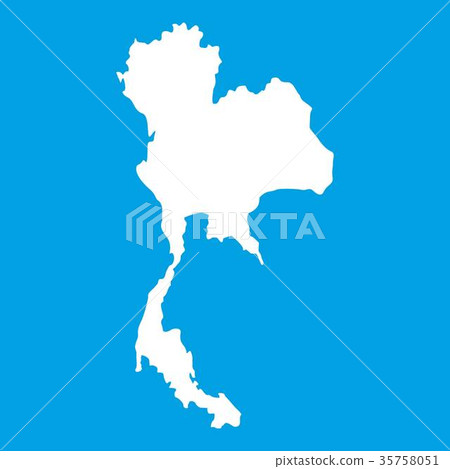 Thailand map icon white 35758051