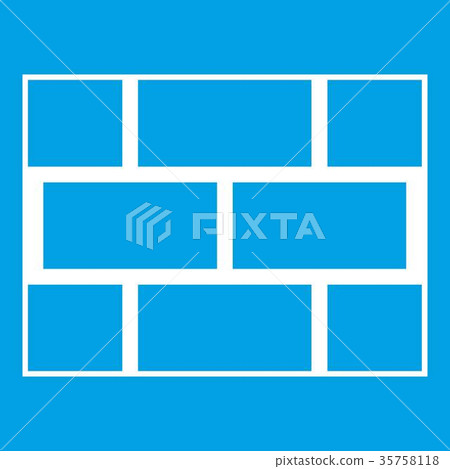 Concrete block wall icon white - Stock Illustration [35758118] - PIXTA