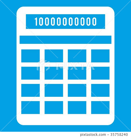 Calculator icon white 35758240
