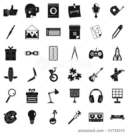 Creative working icons set, simple style Creative working icons set, simple style 35758355