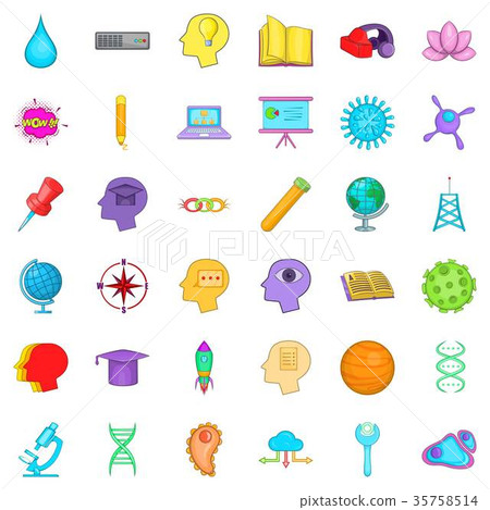 Creative idea icons set, cartoon style Creative idea icons set, cartoon style 35758514