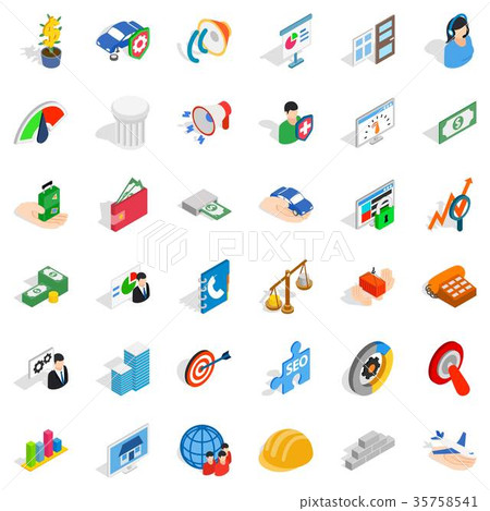 Creative idea icons set, isometric style Creative idea icons set, isometric style 35758541