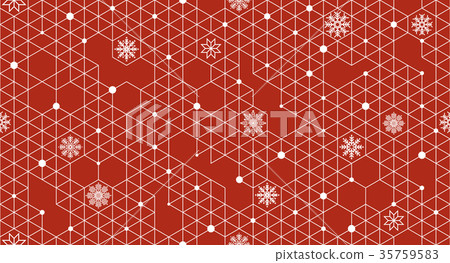 Pattern with Christmas elements in hexagons 35759583