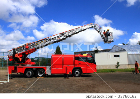 Ladder car for disaster prevention training 35760162