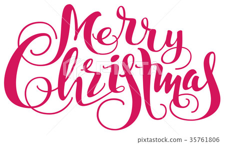 Merry Christmas lettering text for greeting card Merry Christmas lettering text for greeting card 35761806