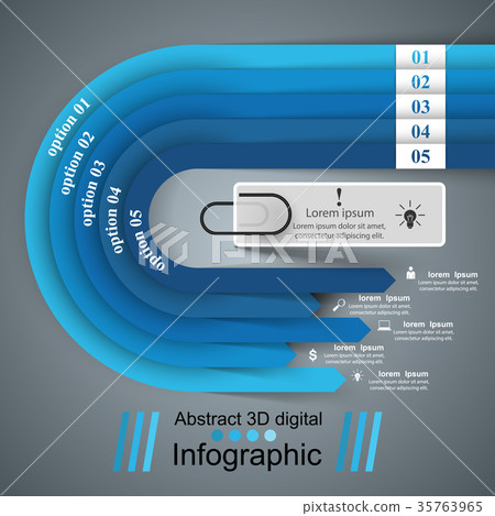 Abstract 3D digital illustration Infographic. 35763965