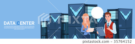 Business Man And Woman Working On Digital Tablet Business Man And Woman Working On Digital Tablet 35764152