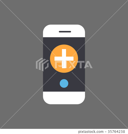 Medical Treatment Mobile App Icon With Smart Phone 35764238