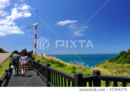 Windmill, wind power, power plant, energy, energy saving, green energy, green energy, storage, environmental protection, New Taipei City, Binhai 35764279