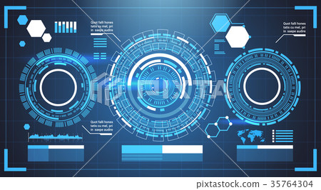 Infographic Elements Futuristic Template Banner 35764304
