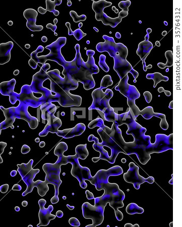 abstract moving black blue bubbles liquid paint 35764312