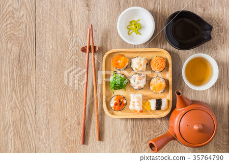 Sushi with salmon 35764790