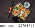 Sushi with salmon 35764792