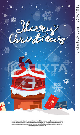 Merry Christmas Vertical Banner With Santa Claus 35764813