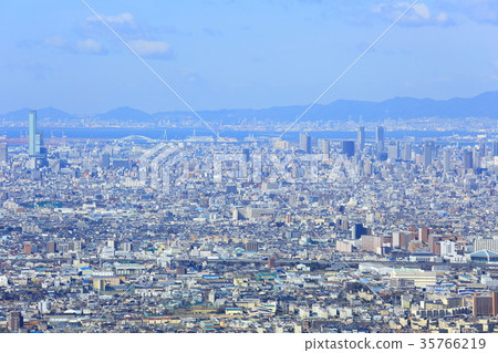Scenery of Osaka seen from the 13th base Scenery of Osaka seen from the 13th base 35766219