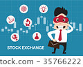 Flat design stock exchange on candlestick chart 35766222