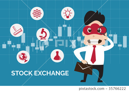 Flat design stock exchange on candlestick chart Flat design stock exchange on candlestick chart 35766222