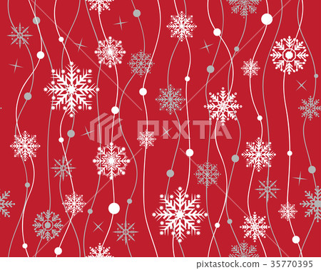 Vector seamless pattern with snowflakes - Stock Illustration [35770395 ...