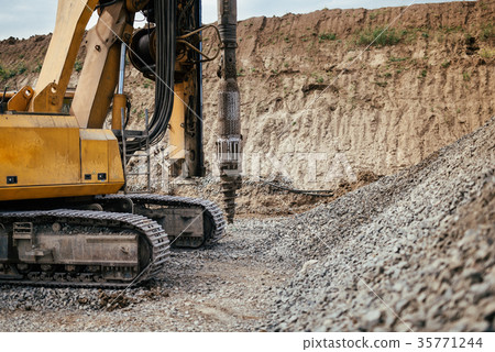 heavy duty machinery on construction site 35771244