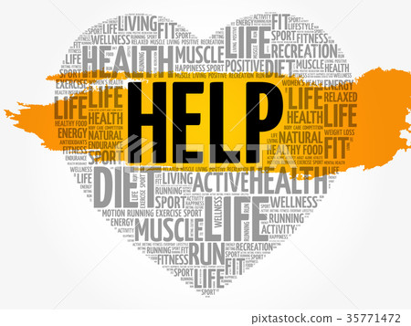 HELP heart word cloud HELP heart word cloud 35771472