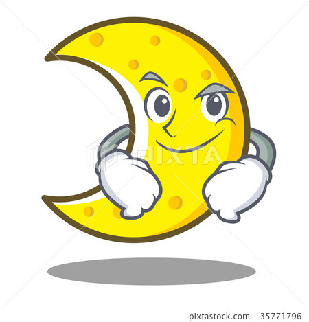 Smirking crescent moon character cartoon Smirking crescent moon character cartoon 35771796