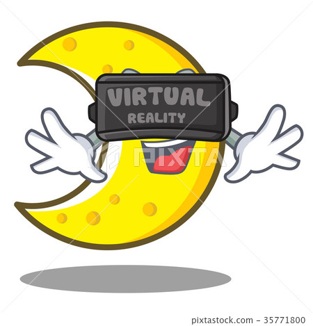 With virtual reality crescent moon character 35771800