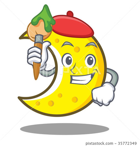 Artist crescent moon character cartoon 35772349