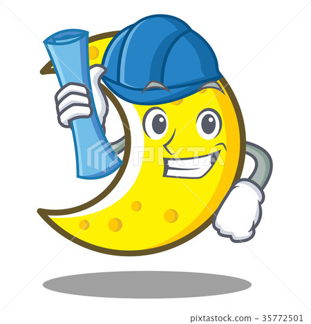 Architect crescent moon character cartoon 35772501