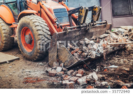 Hydraulic crusher, industrial excavator machinery Hydraulic crusher, industrial excavator machinery 35772940