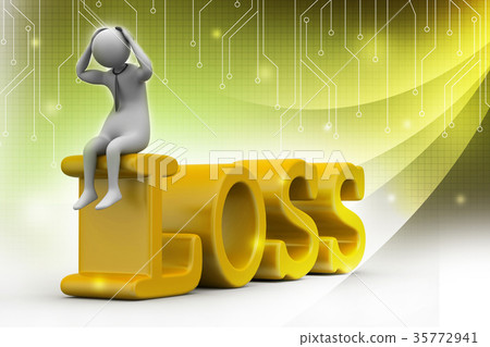 Business man in loss 35772941