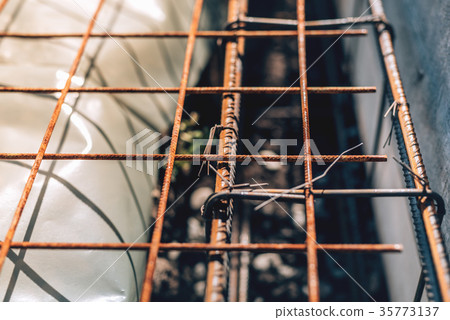 Detail of infrastructure construction site  35773137