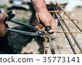 Armature bars in construction site 35773141
