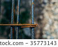 close up construction detail, steel reinforcements 35773143