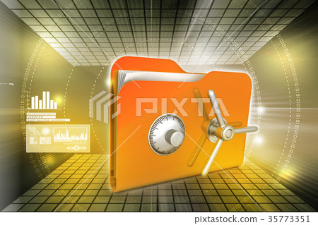 folder with safe lock 35773351