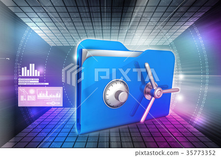 folder with safe lock folder with safe lock 35773352