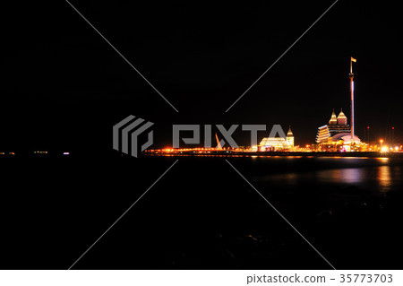 台灣,中華台北,台灣景點,地標,新北市,淡水區,海邊,海岸,北海岸,北部海岸,夜晚,漁人碼頭 35773703