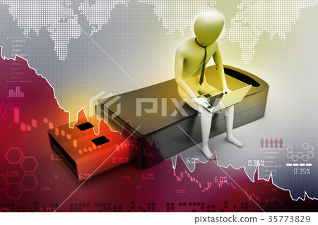 3d man and laptop sitting usb 3d man and laptop sitting usb 35773829