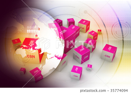 Dot com domain in cubes 35774094