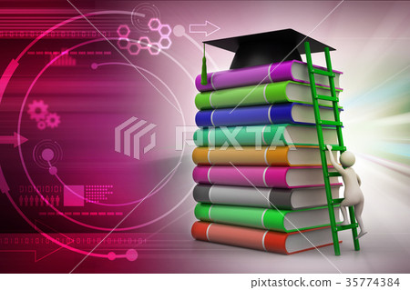 Graduation mortar on top of books Graduation mortar on top of books 35774384