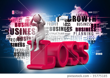 Business man in loss 35775185