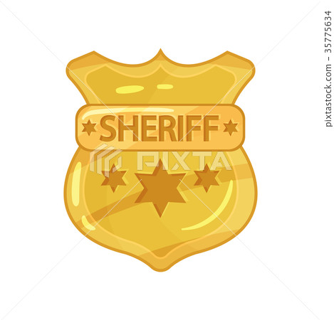 Flat vector illustration of police golden badge 35775634
